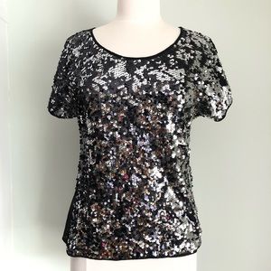 Short Sleeve Sequin Top